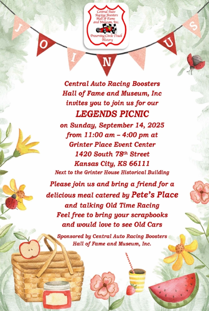 Come and join us for our Legends Picnic Sunday, Septermber 14, 2025