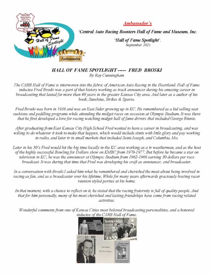 Hall of Fame Spotlight - Fred Broski