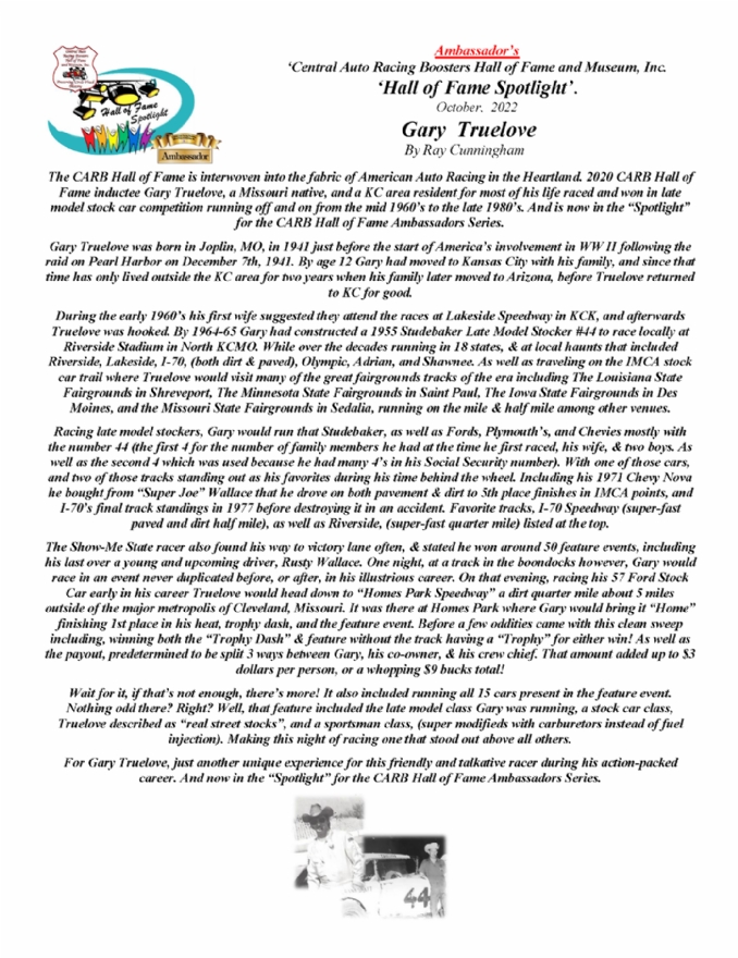 Hall of Fame Spotlight - Gary Truelove