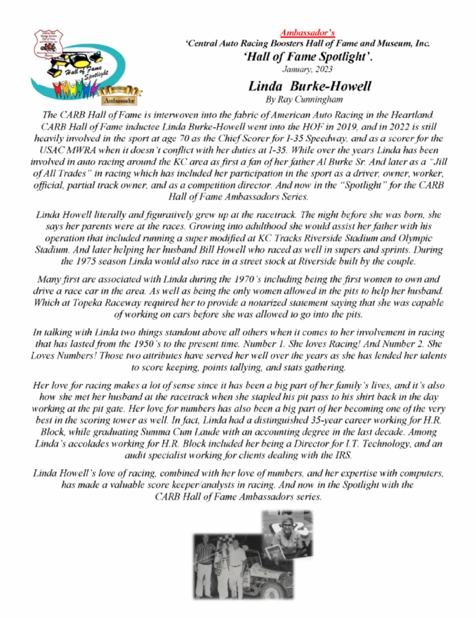 Hall of Fame Spotlight Linda Howell
