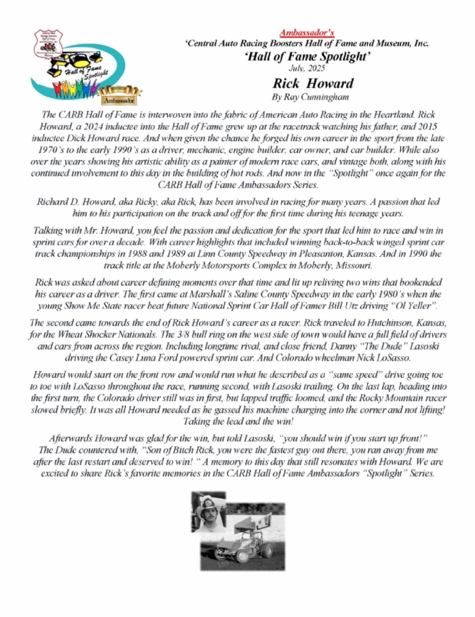 Hall of Fame Spotlight Rick Howard