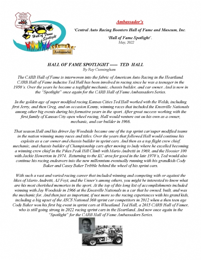Hall of Fame Spotlight - Ted Hall